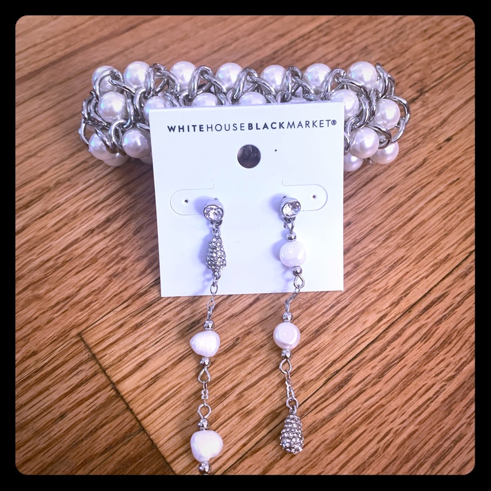 🖤WHBM🤍 NWT Pearl Bracelet & Earrings